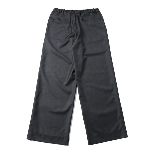  SILKY MELANGE SUITING DEADSTOCK WIDE DRESS EASY PANTS  