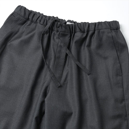  SILKY MELANGE SUITING DEADSTOCK WIDE DRESS EASY PANTS  