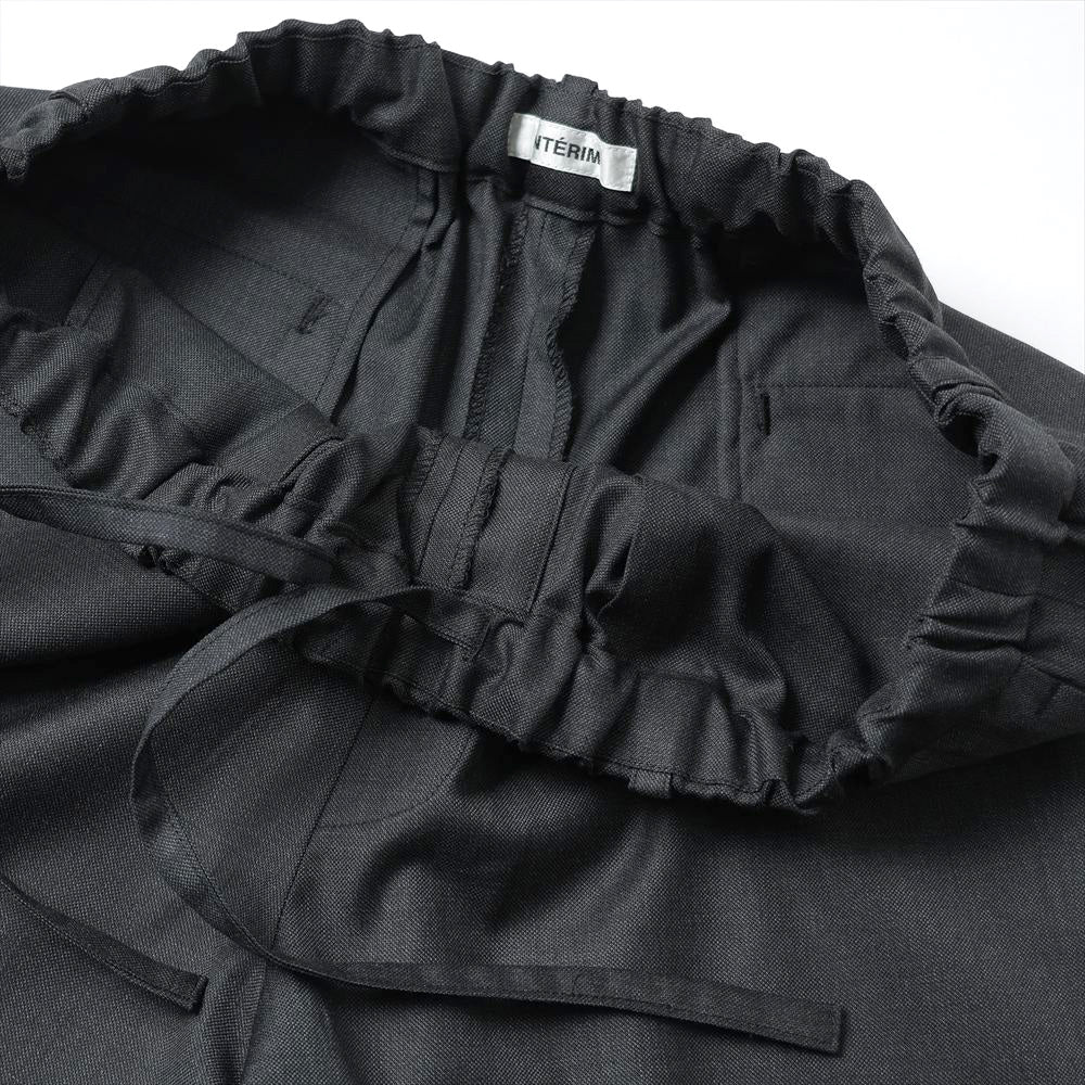 SILKY MELANGE SUITING DEADSTOCK WIDE DRESS EASY PANTS