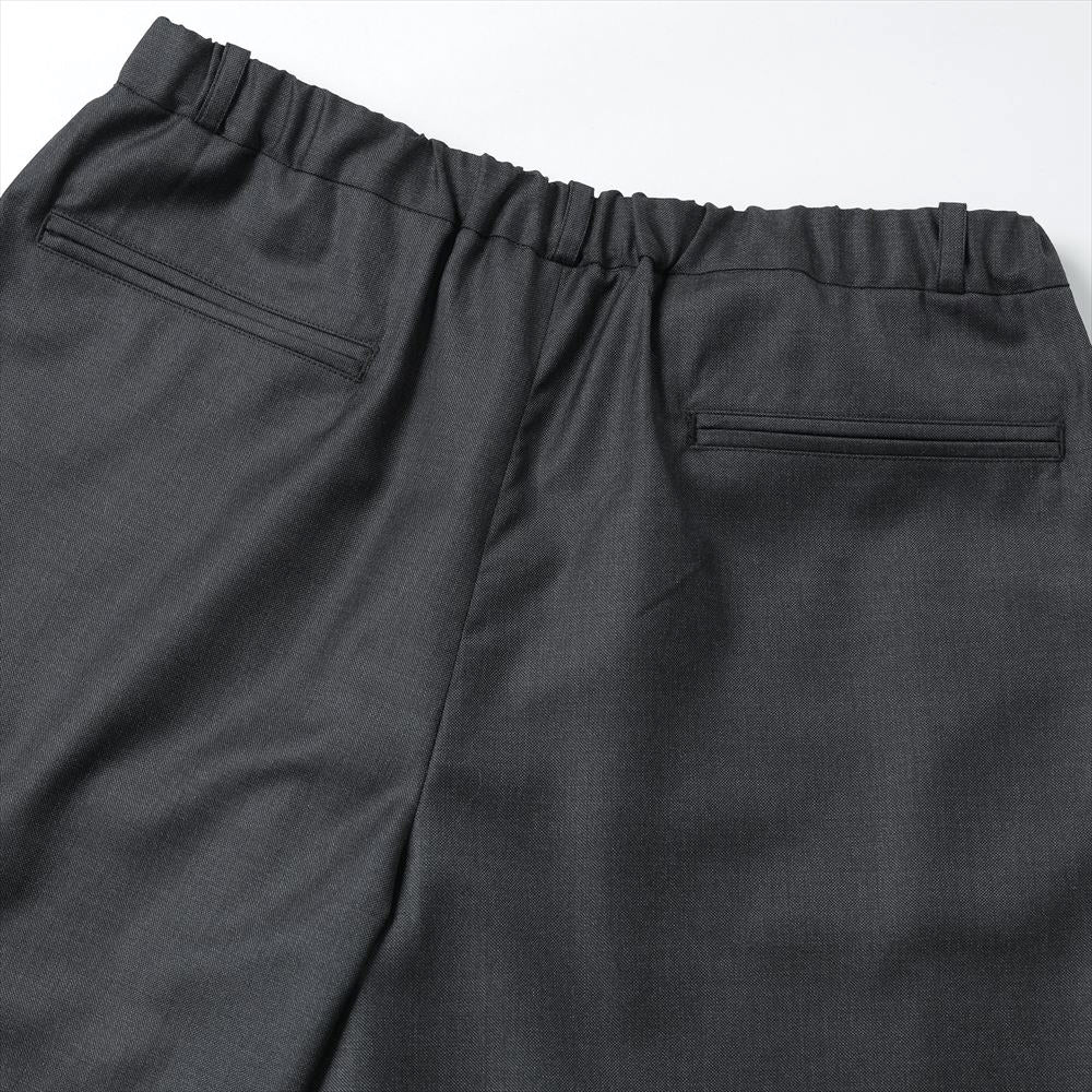 SILKY MELANGE SUITING DEADSTOCK WIDE DRESS EASY PANTS