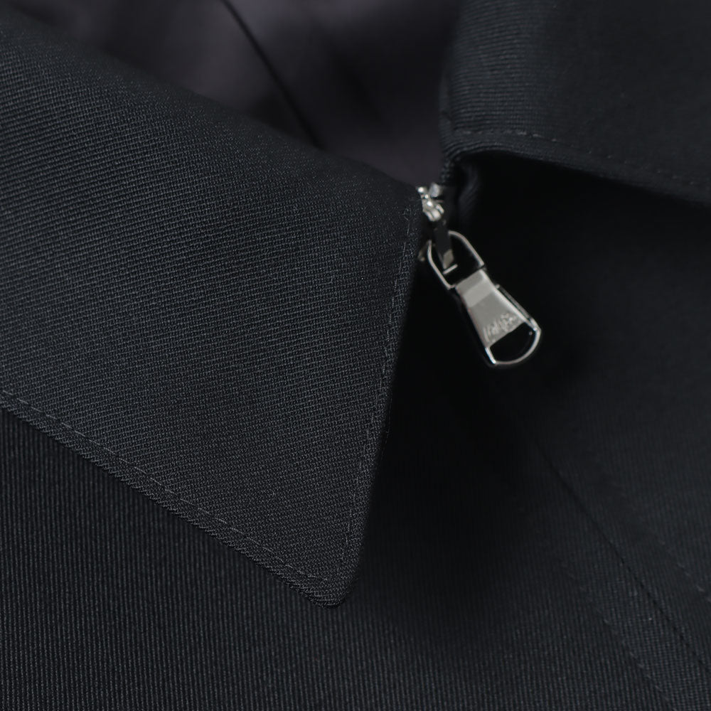 PURE BLACK WOOL HARRINGTON JACKET