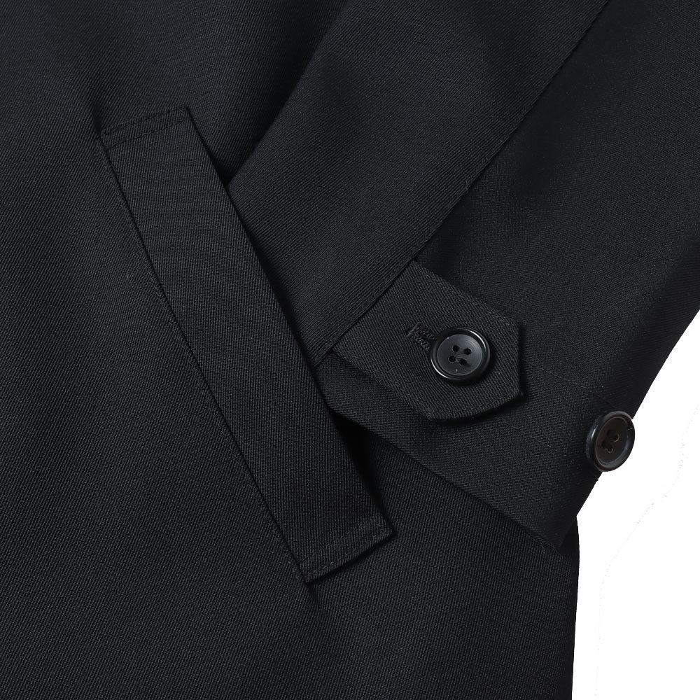 PURE BLACK WOOL HARRINGTON JACKET