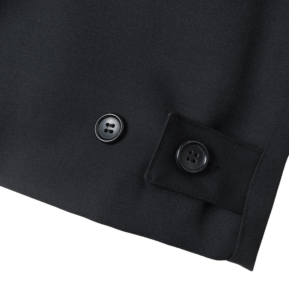 PURE BLACK WOOL HARRINGTON JACKET