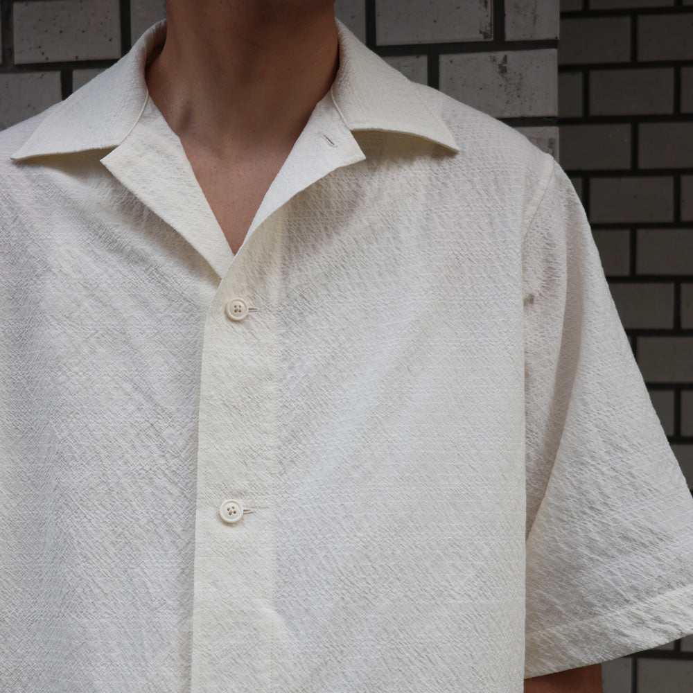 Draping Half Sleeve Shirt Type D (African Ground Seersucker)