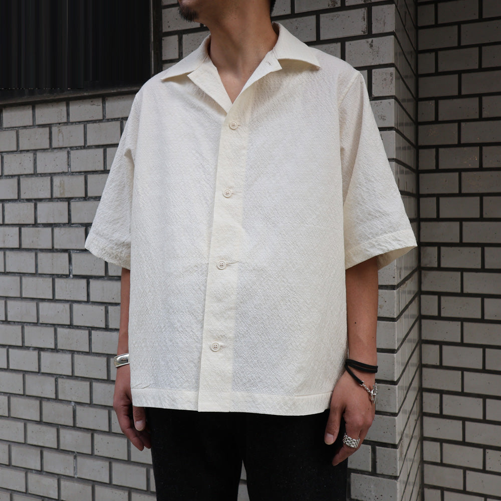 Draping Half Sleeve Shirt Type D (African Ground Seersucker)