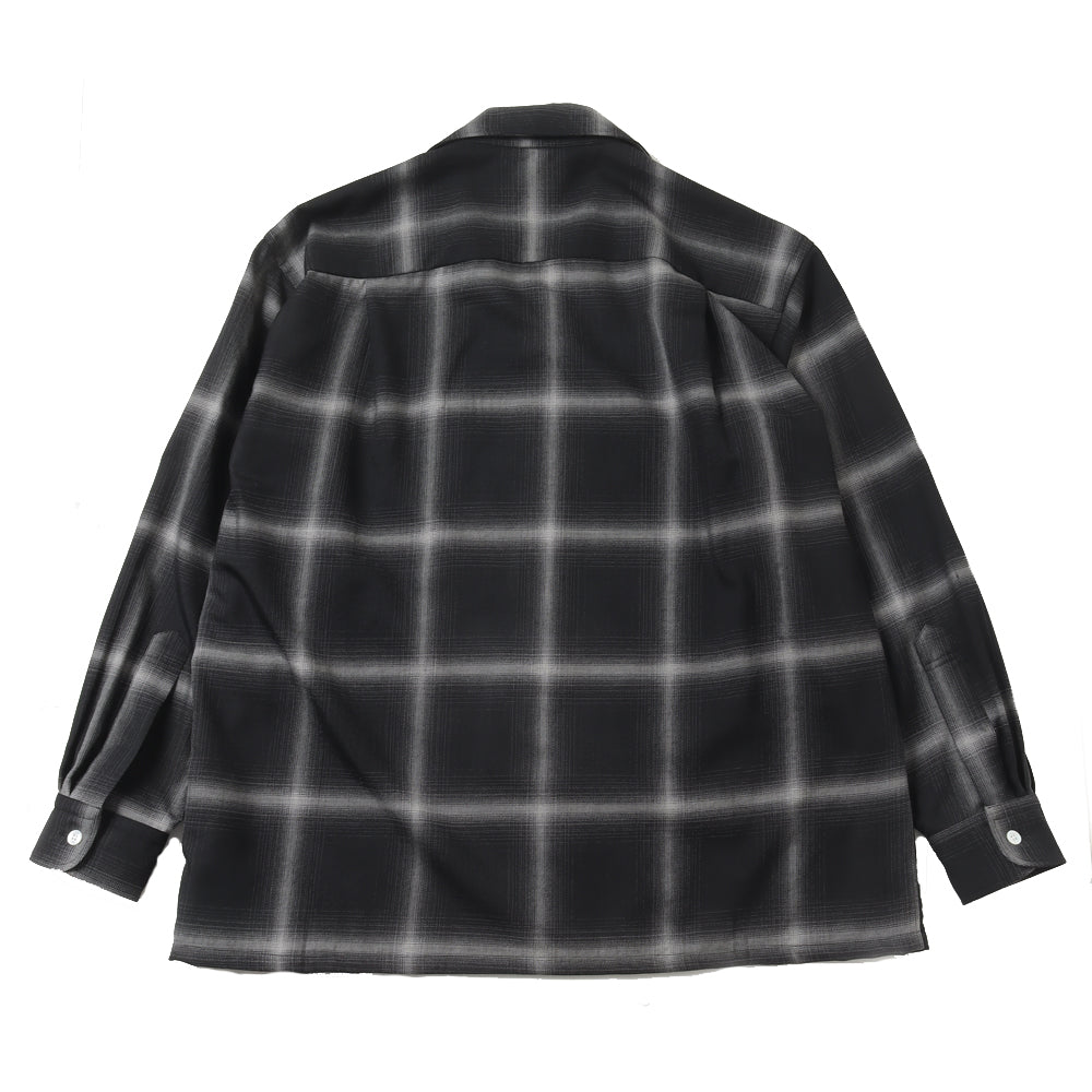 BIG OMBRAY WOOL CHECK 60s OPEN COLLAR SHIRT