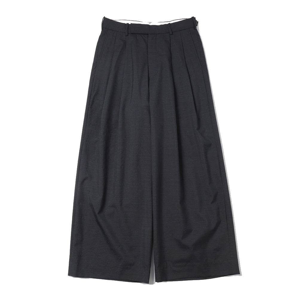 TWO TUCK BAGGY TROUSERS WOOL TROPICAL WASHER