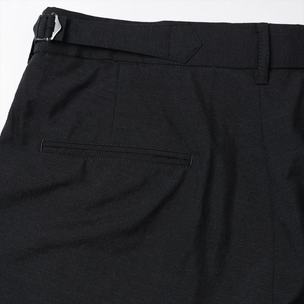 TWO TUCK BAGGY TROUSERS WOOL TROPICAL WASHER