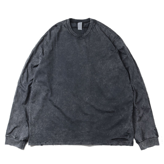  SUEDED CO JERSEY DISTRESSED VESSEL L/S TEE  