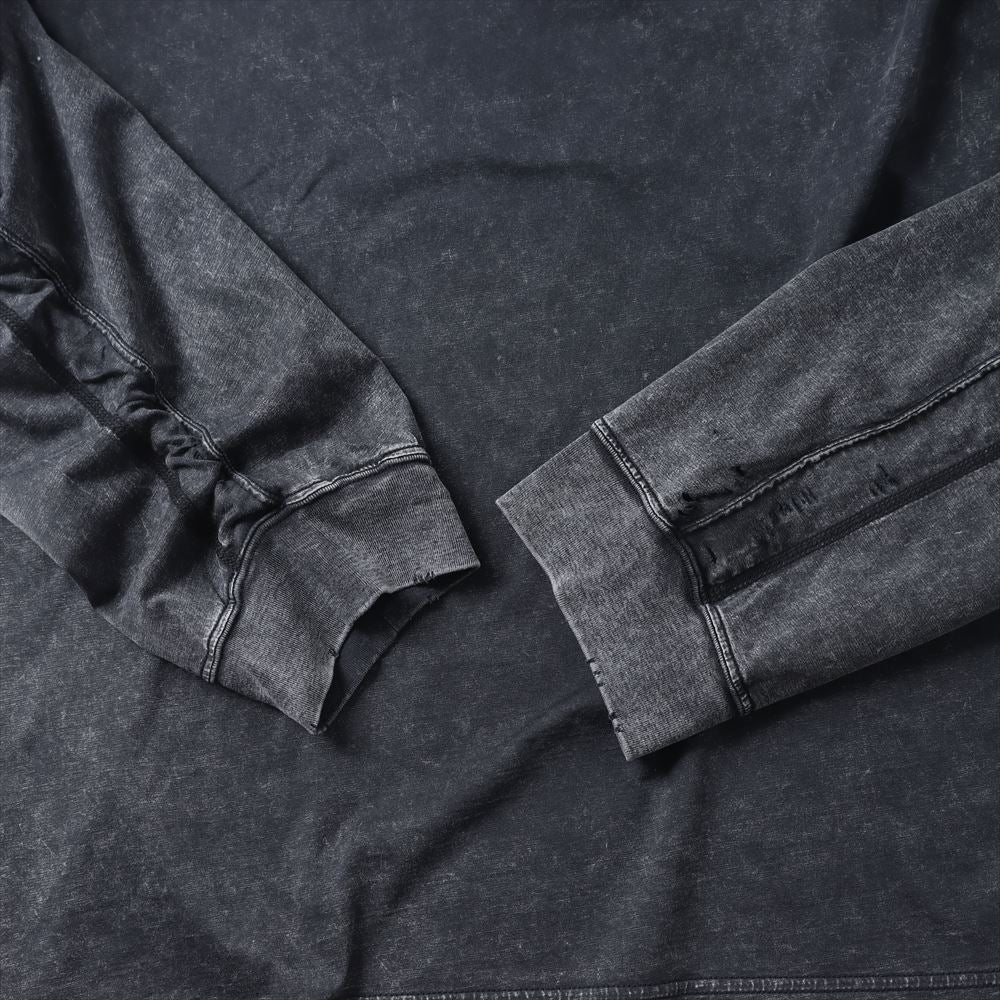 SUEDED CO JERSEY DISTRESSED VESSEL L/S TEE