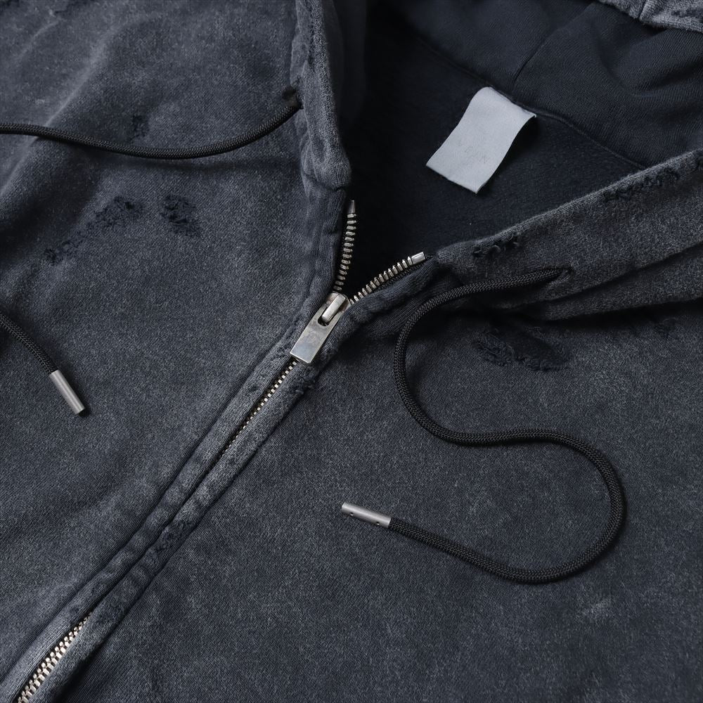 CO SWEAT DISTRESSED ZIP UP HOODIE