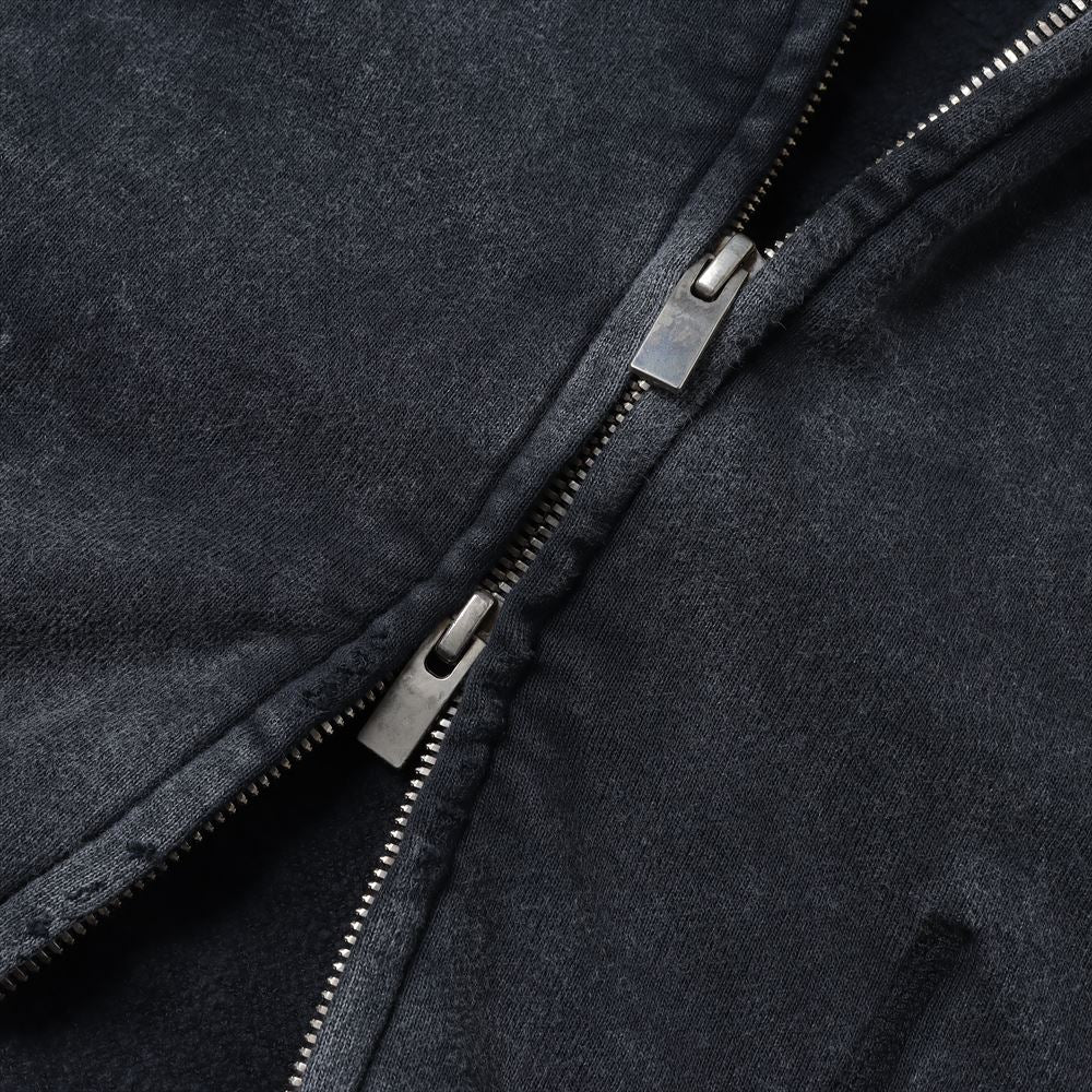 CO SWEAT DISTRESSED ZIP UP HOODIE