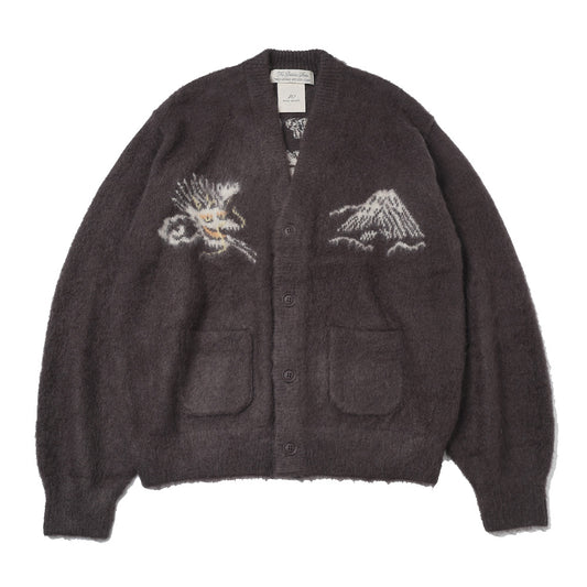  起毛ニットカーデ (スカ柄)  