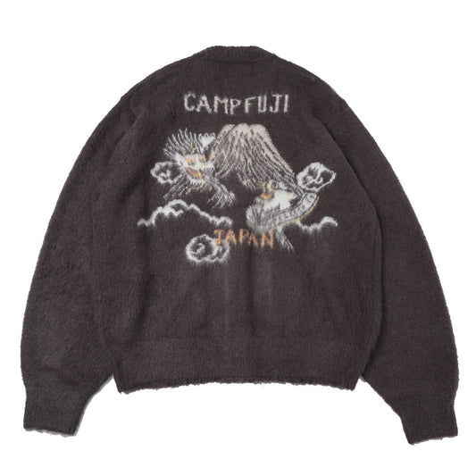  起毛ニットカーデ (スカ柄)  