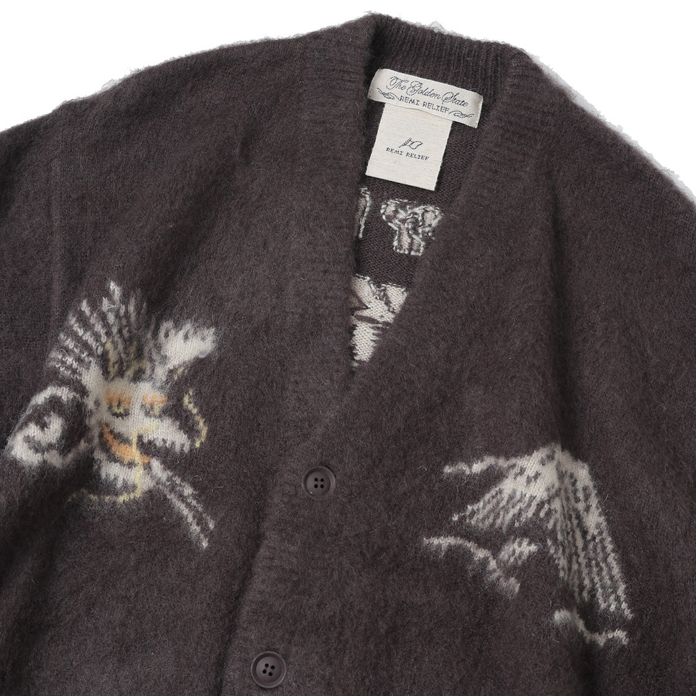 起毛ニットカーデ (スカ柄)