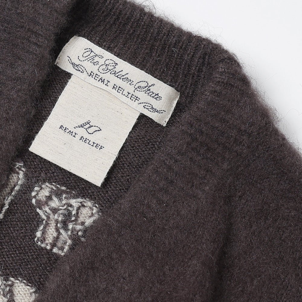 起毛ニットカーデ (スカ柄)