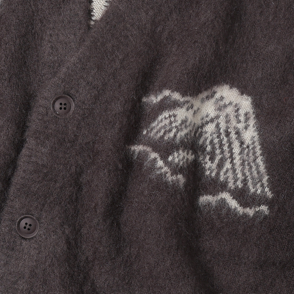 起毛ニットカーデ (スカ柄)