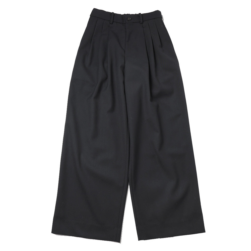 TRIPLE PLEATED WIDE TROUSERS ORGANIC WOOL SURVIVAL CLOTH