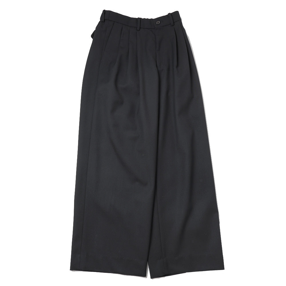 TRIPLE PLEATED WIDE TROUSERS ORGANIC WOOL SURVIVAL CLOTH