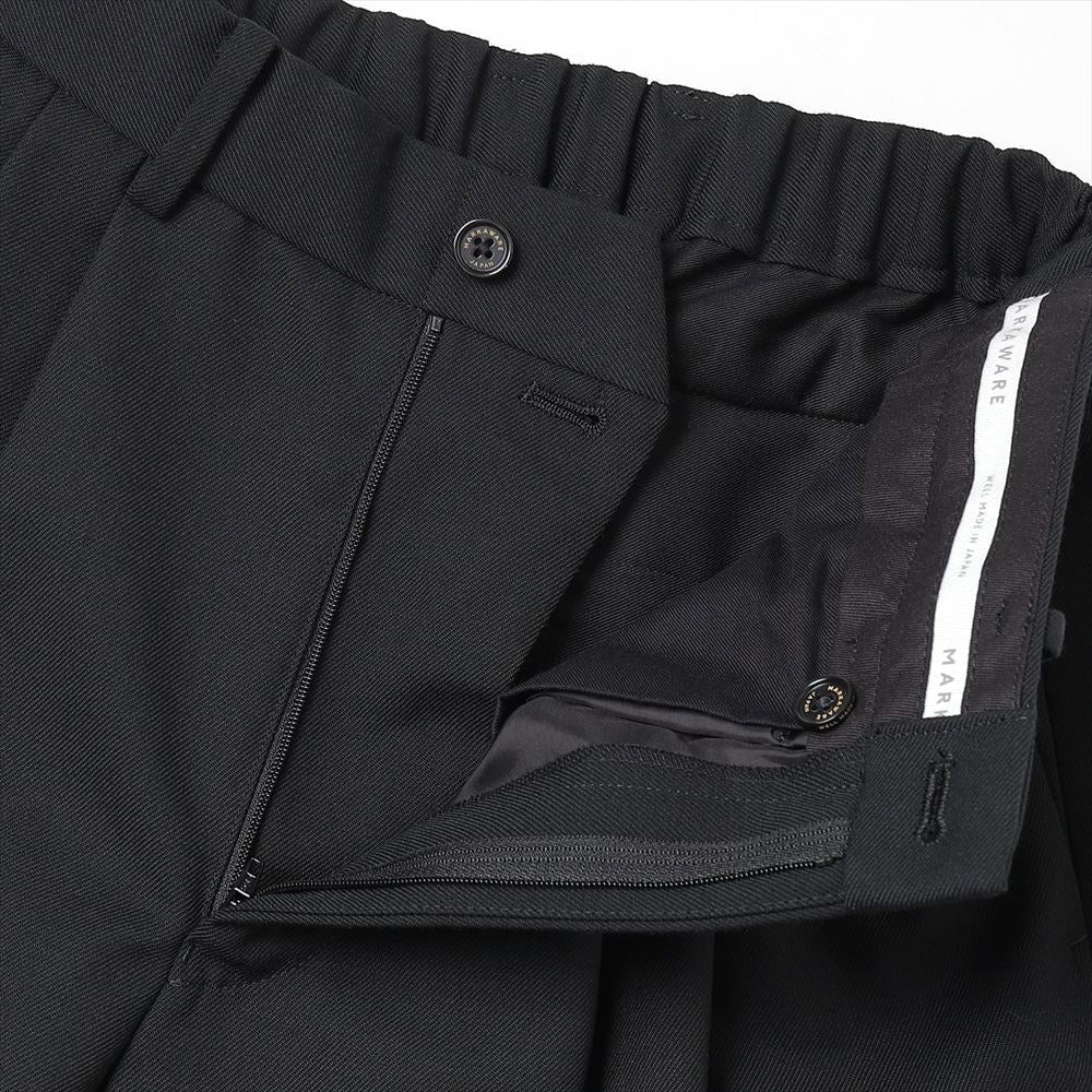 TRIPLE PLEATED WIDE TROUSERS ORGANIC WOOL SURVIVAL CLOTH