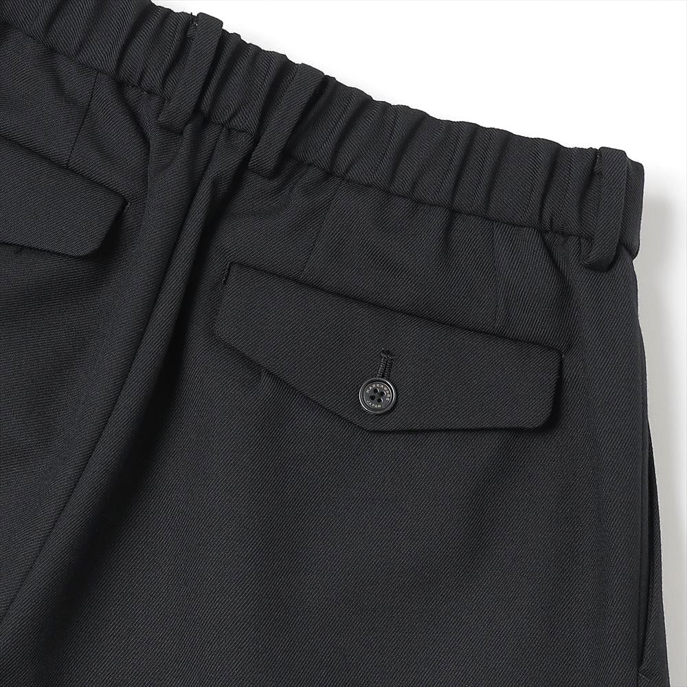 TRIPLE PLEATED WIDE TROUSERS ORGANIC WOOL SURVIVAL CLOTH