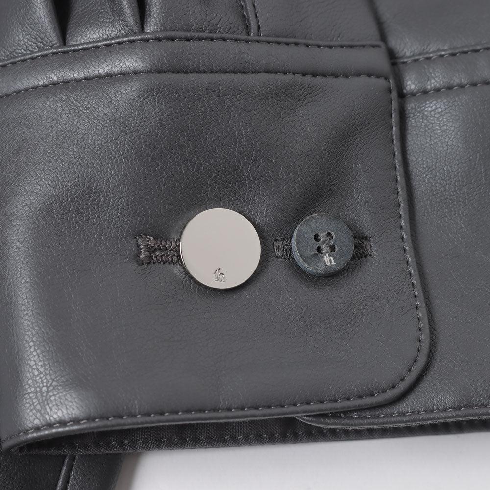 Synthetic Leather Oversized Shirt Jacket