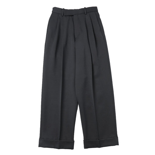  DOUBLE PLEATED WIDE TROUSERS POLWARTH TUXEDO CLOTH  