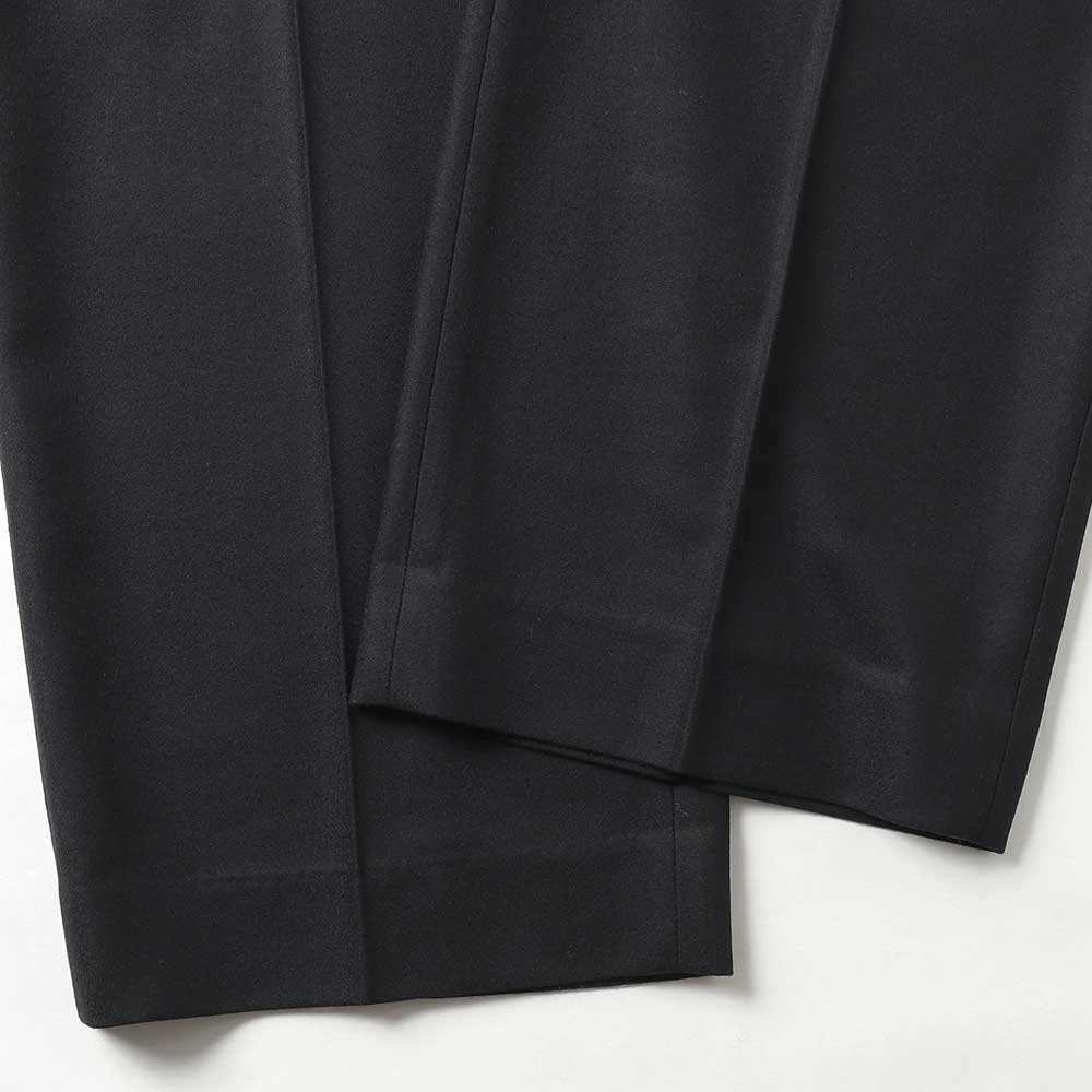 DOUBLE PLEATED STRAIGHT TROUSERS WOOL FLANNEL