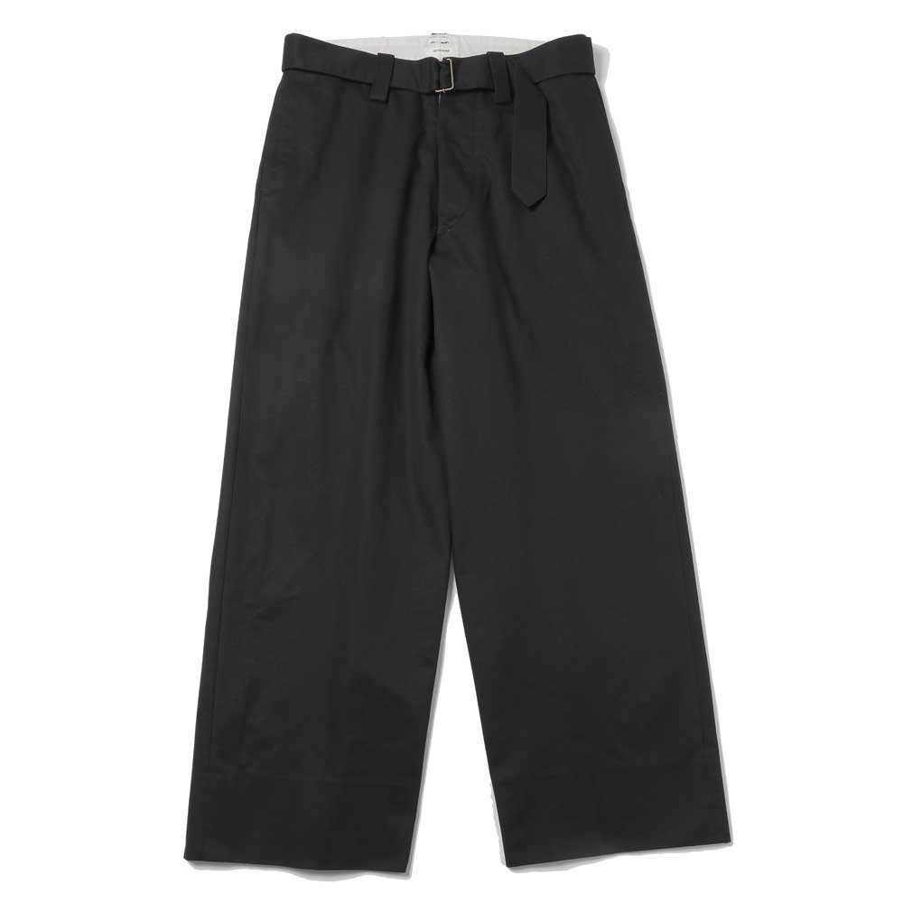 WASHER CHINO BELTED FRENCH ARMY MIL BAGGY TROUSERS