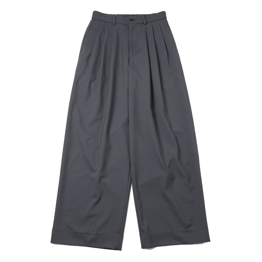 TRIPLE PLEATED WIDE TROUSERS ORGANIC WOOL 2/80 TROPICAL