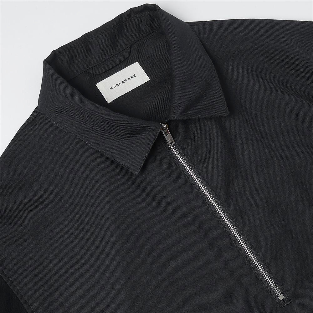 HALF ZIP SERVICE SHIRT JACKET ORGANIC WOOL VIYELLA