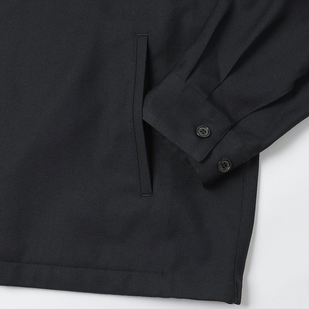 HALF ZIP SERVICE SHIRT JACKET ORGANIC WOOL VIYELLA