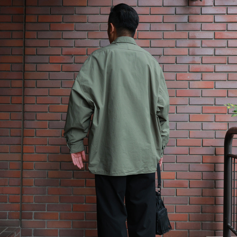 Draping Open Collar Shirt Type A Clear Heavy Broadcloth