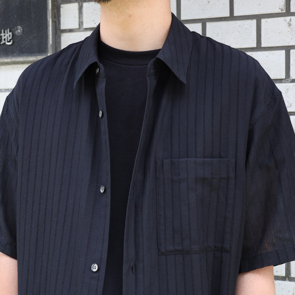 STRIPE LENO CLOTH S/S SHIRT