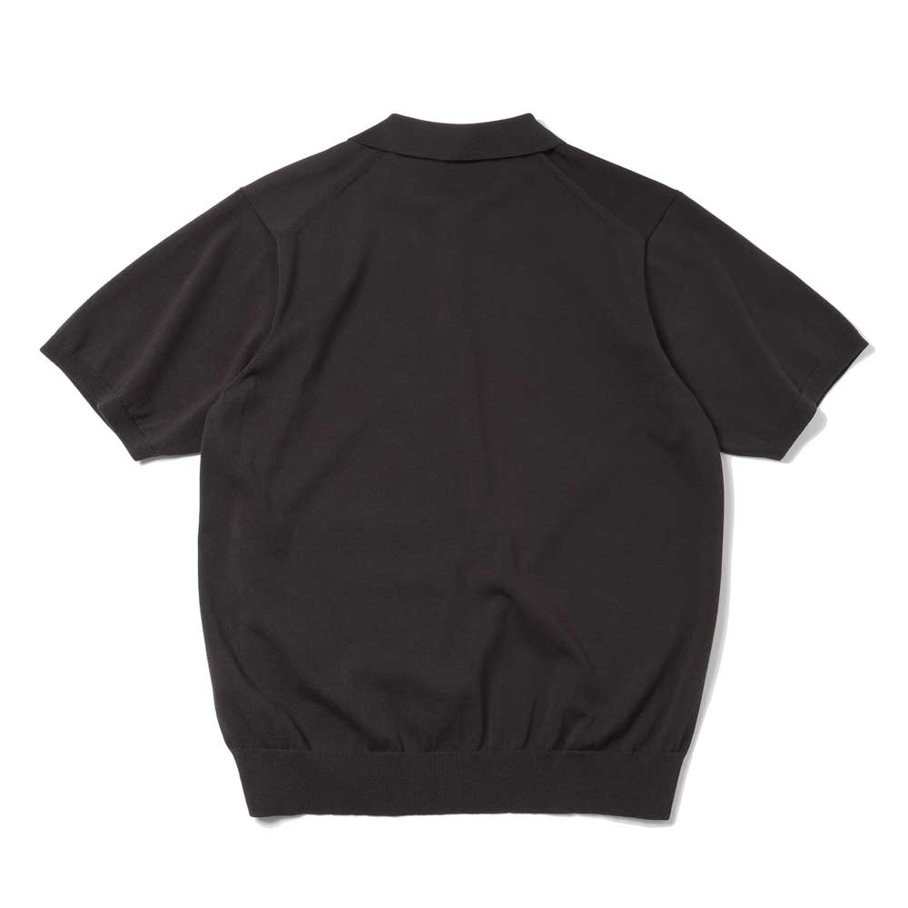 COTTON WASHI KNIT HALF SLEEVE POLO SWEATER