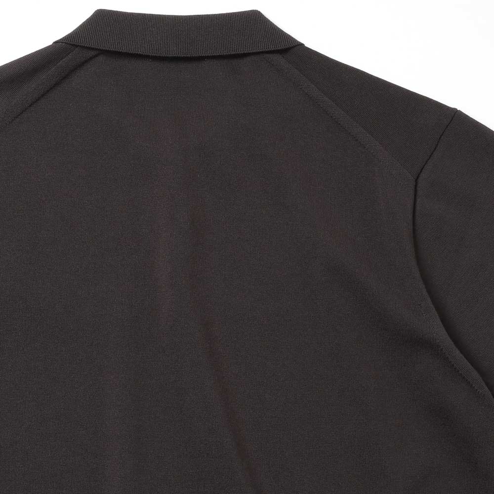 COTTON WASHI KNIT HALF SLEEVE POLO SWEATER