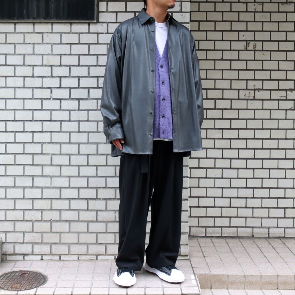 WO/NY MOHAIR x PE DOUBLE FACE KNIT CARDIGAN
