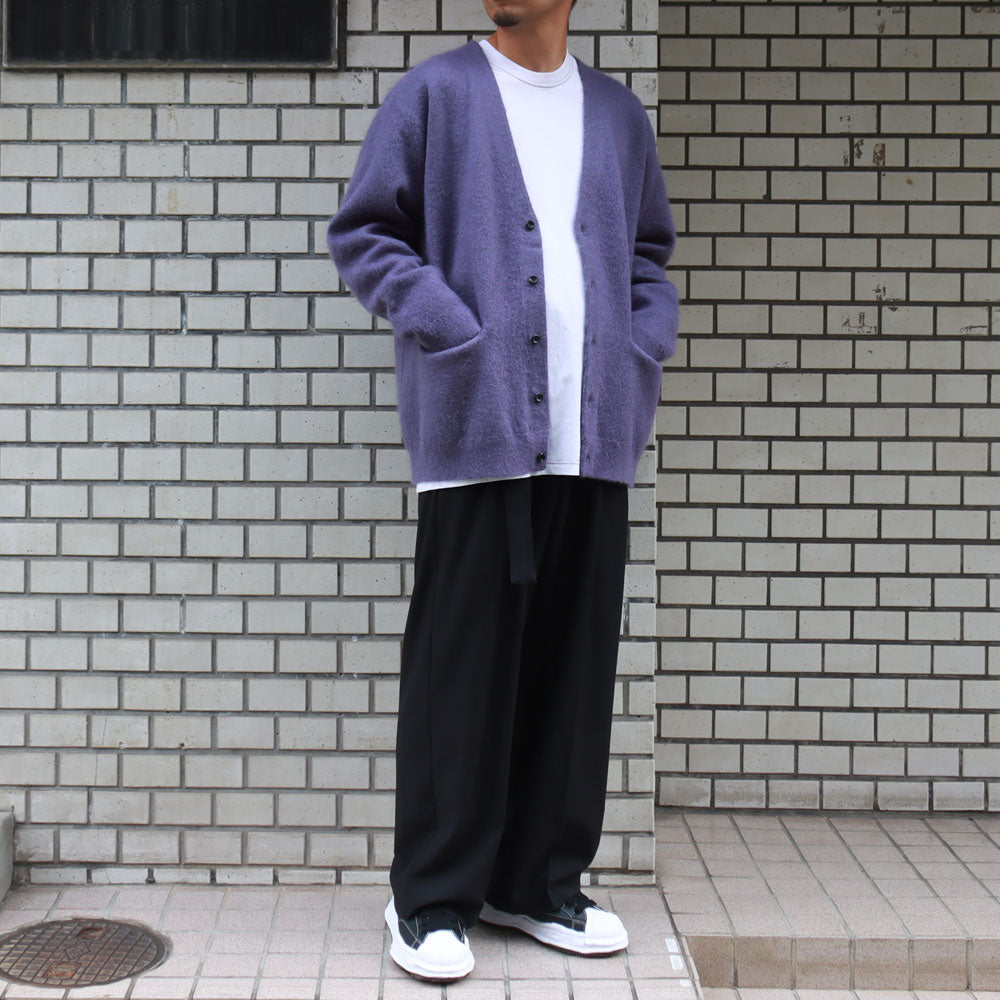 WO/NY MOHAIR x PE DOUBLE FACE KNIT CARDIGAN