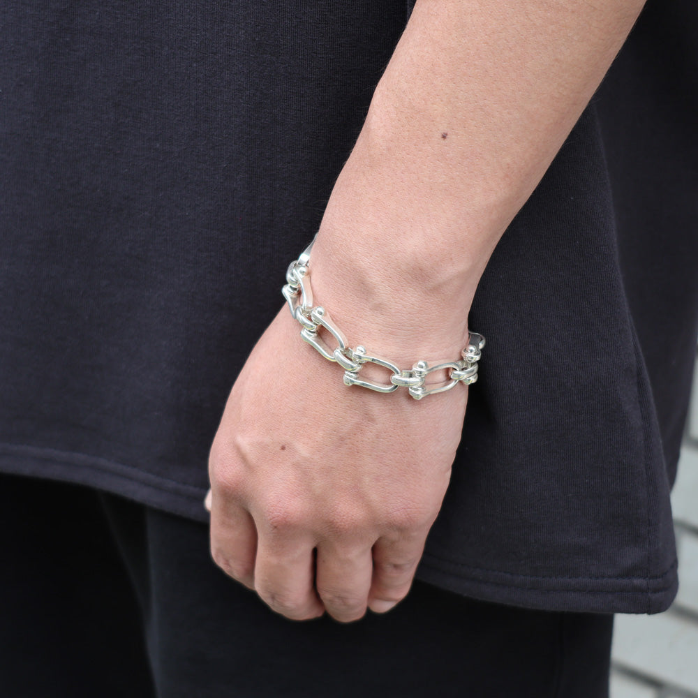 TAXCO SILVER LARGE CHAIN BRACELET