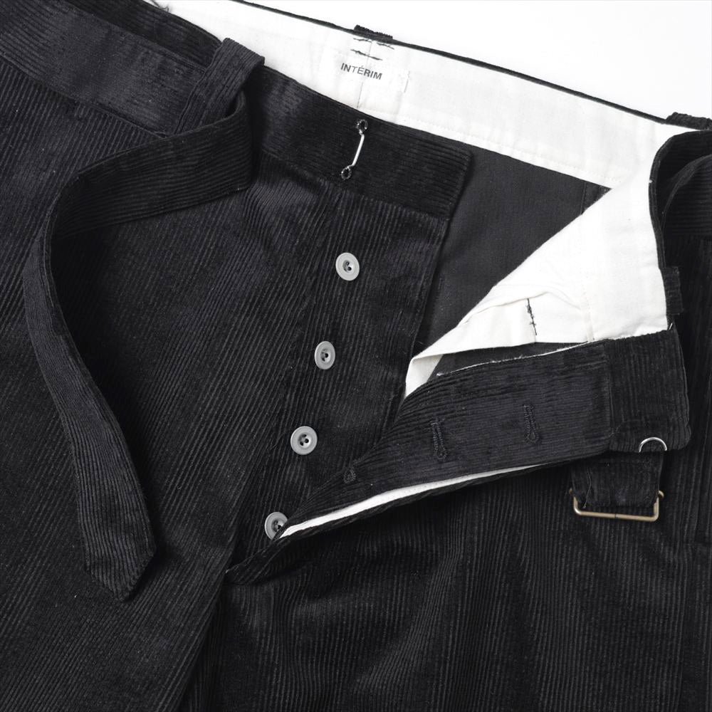 9W LINEN COTTON CORDUROY BELTED MIL BAGGY TROUSERS