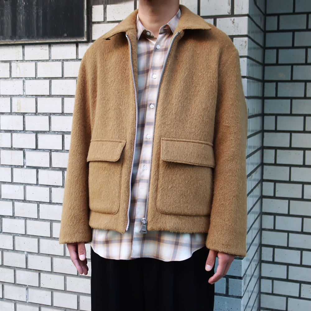 DOUBLE FACE HAIRY ALPACA WOOL SPORTS JACKET