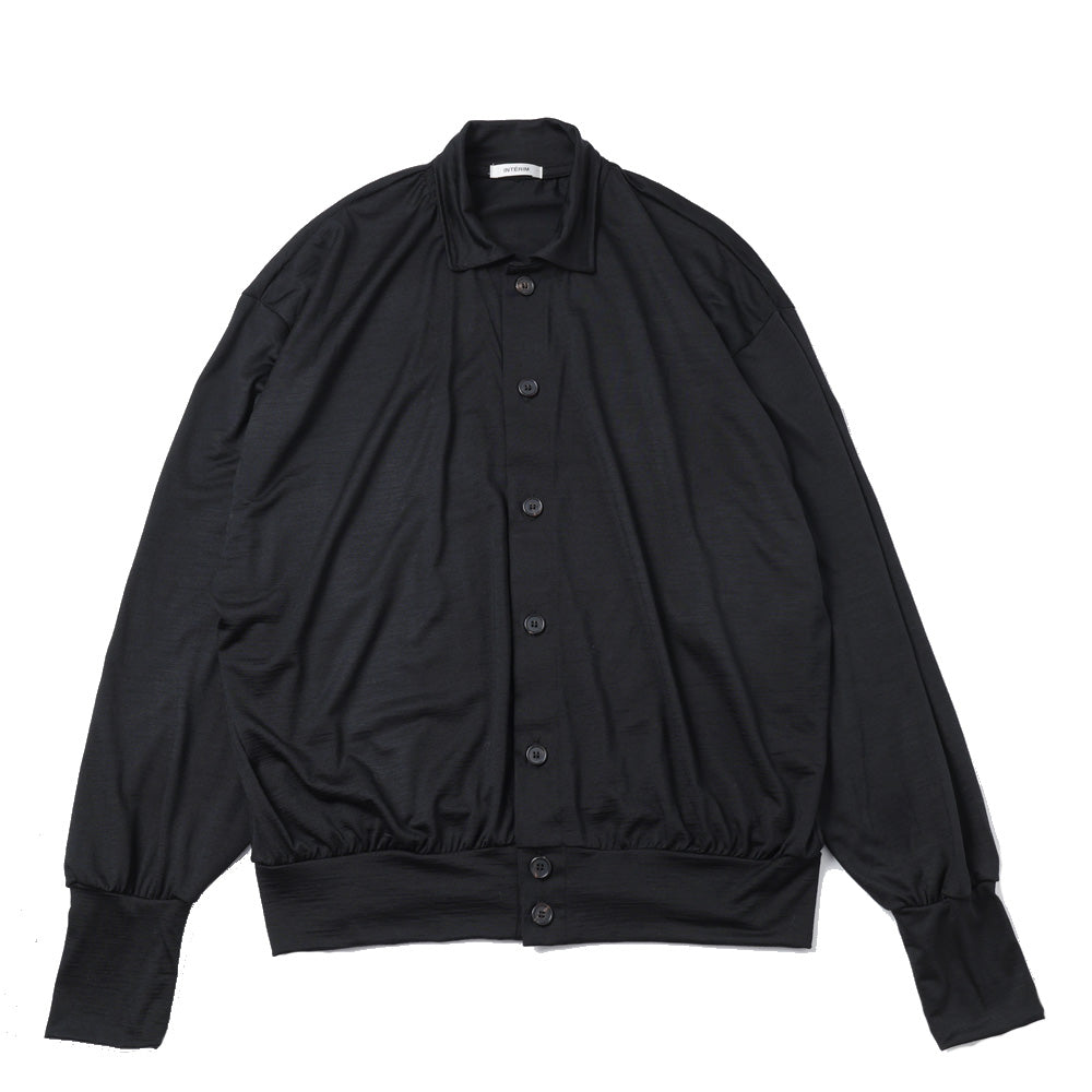 EXTRA FINE MERINO WOOL JERSEY POLO CARDIGAN