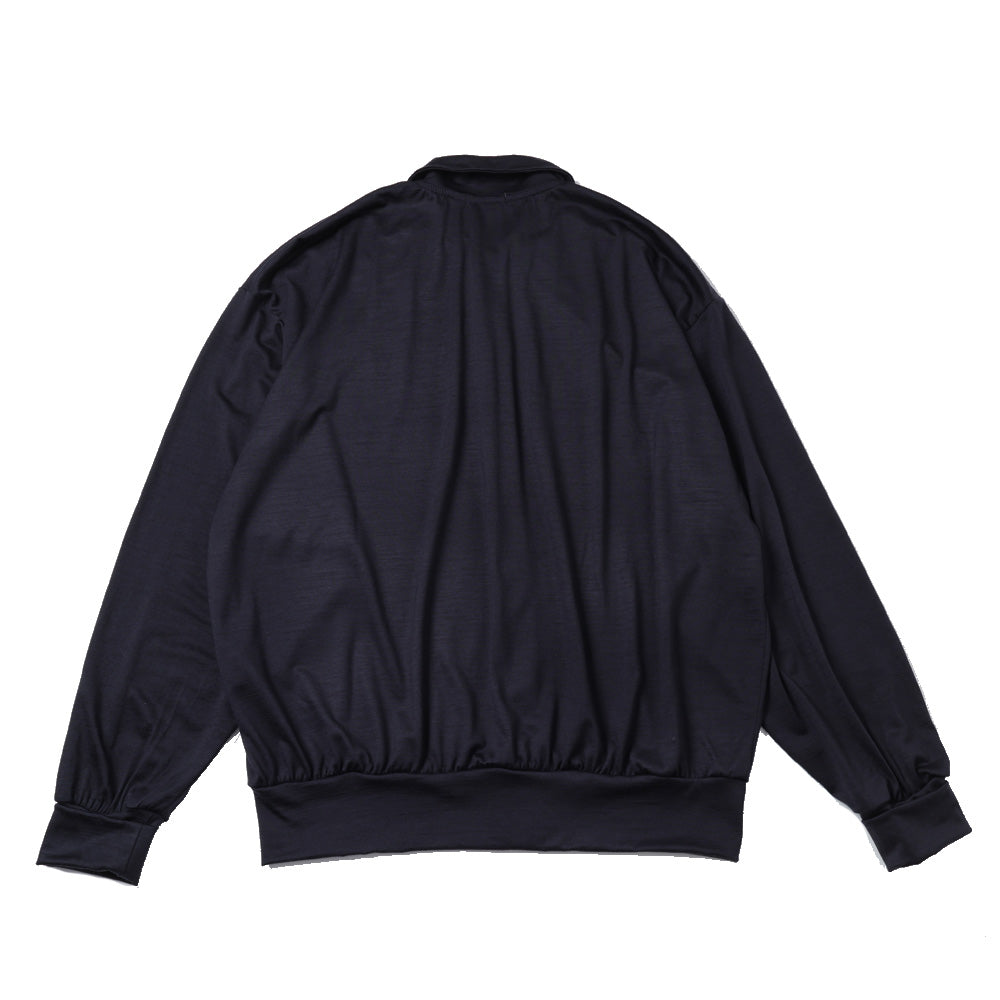 EXTRA FINE MERINO WOOL JERSEY POLO CARDIGAN