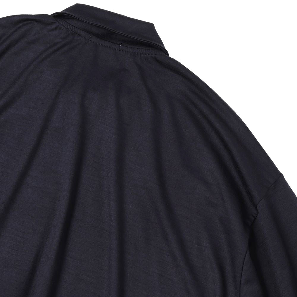 EXTRA FINE MERINO WOOL JERSEY POLO CARDIGAN