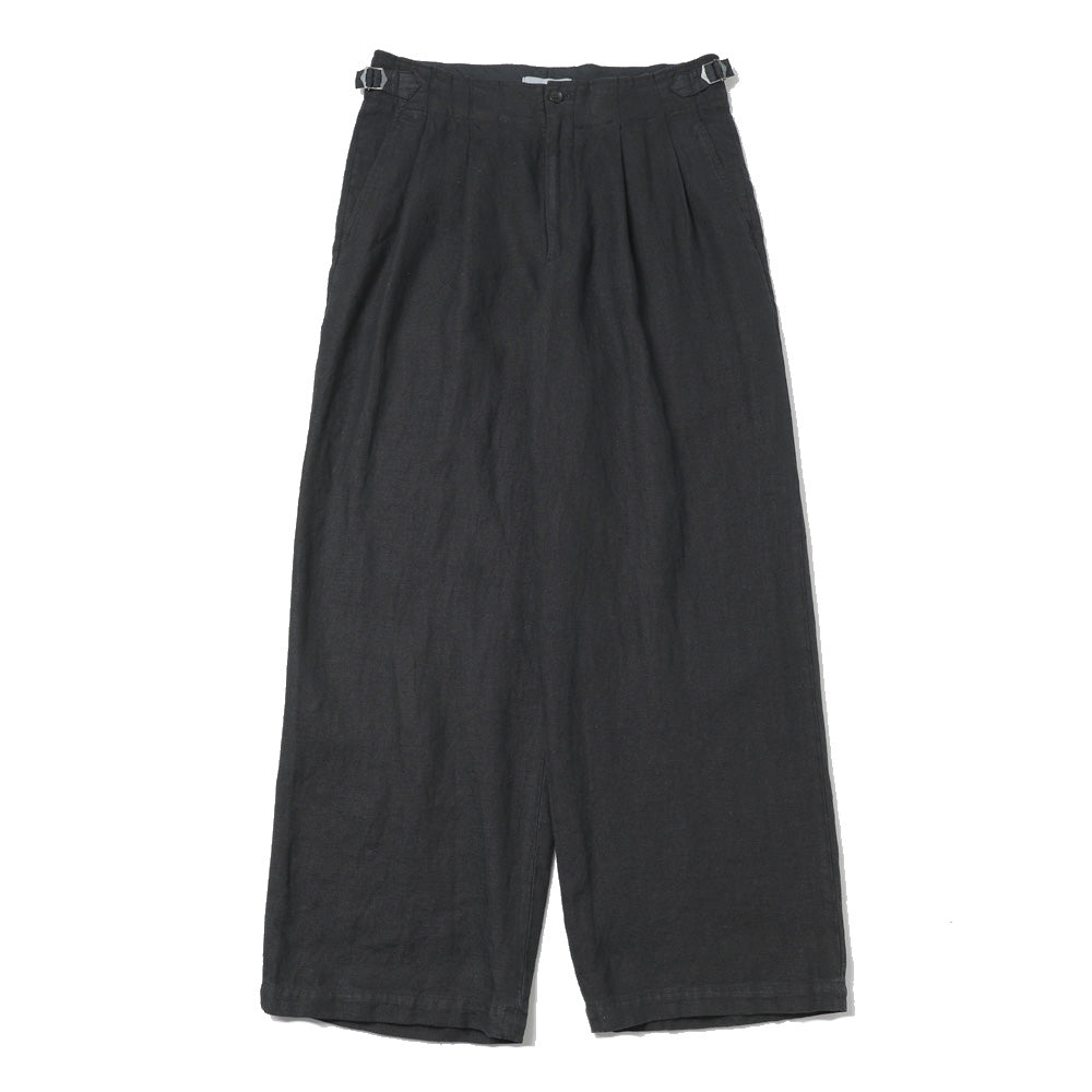 TWO TUCK MILITARY TROUSERS LINEN CANVAS