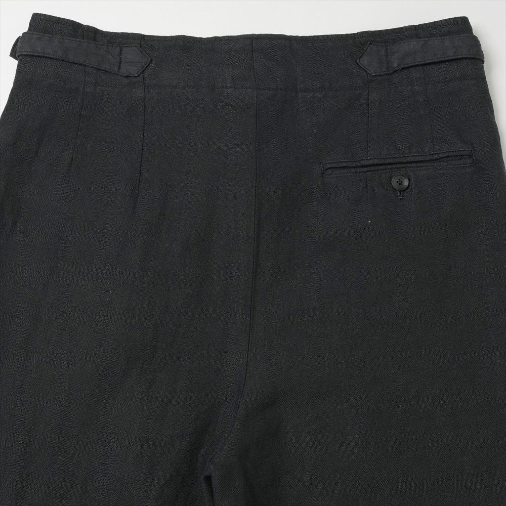 TWO TUCK MILITARY TROUSERS LINEN CANVAS