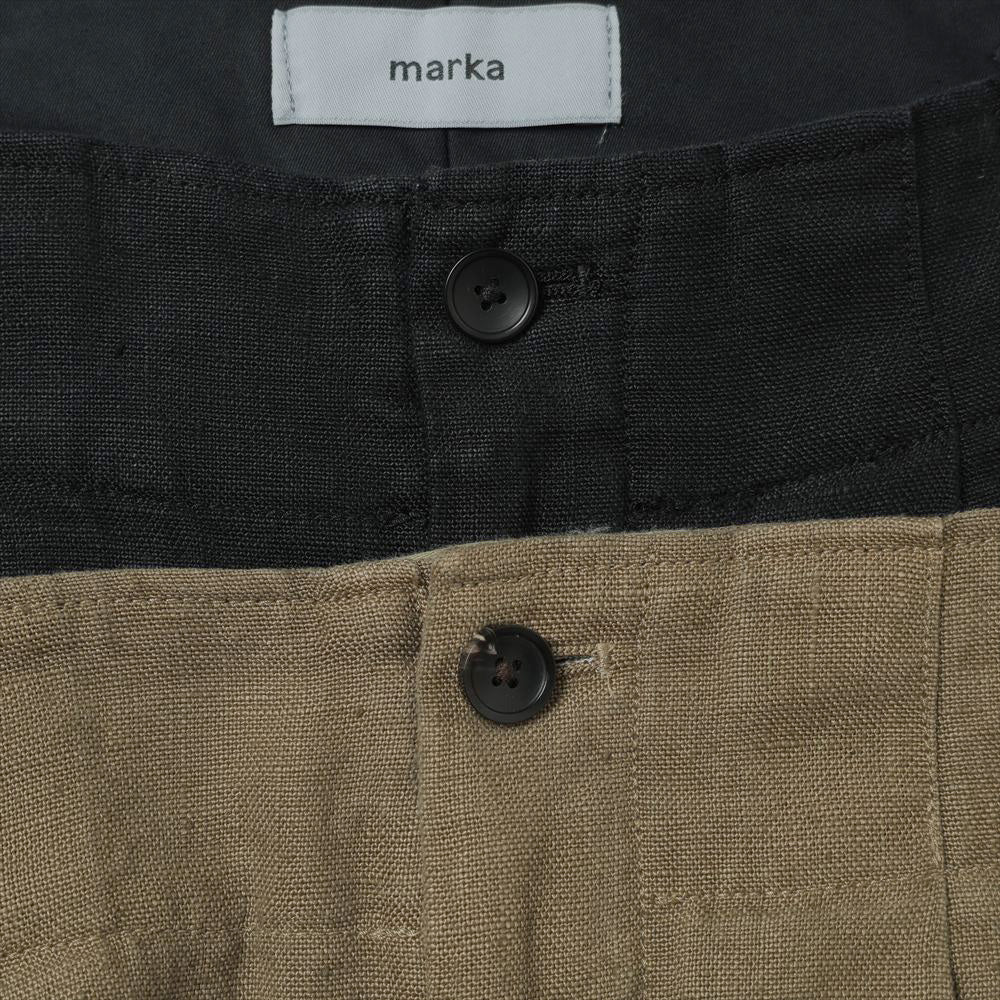 TWO TUCK MILITARY TROUSERS LINEN CANVAS