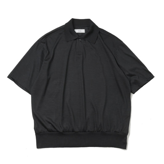  ONE BUTTON POLO TEE S/S SUPER120s WASHABLE WOOL  