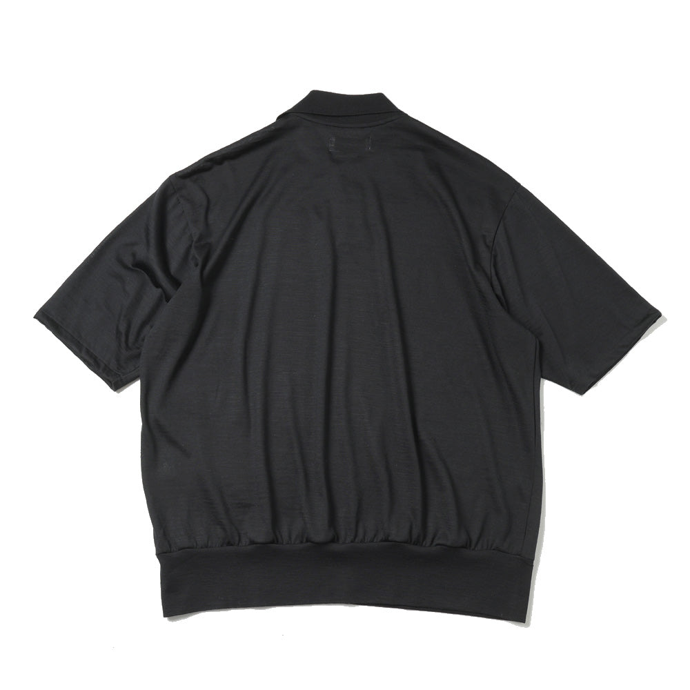 ONE BUTTON POLO TEE S/S SUPER120s WASHABLE WOOL