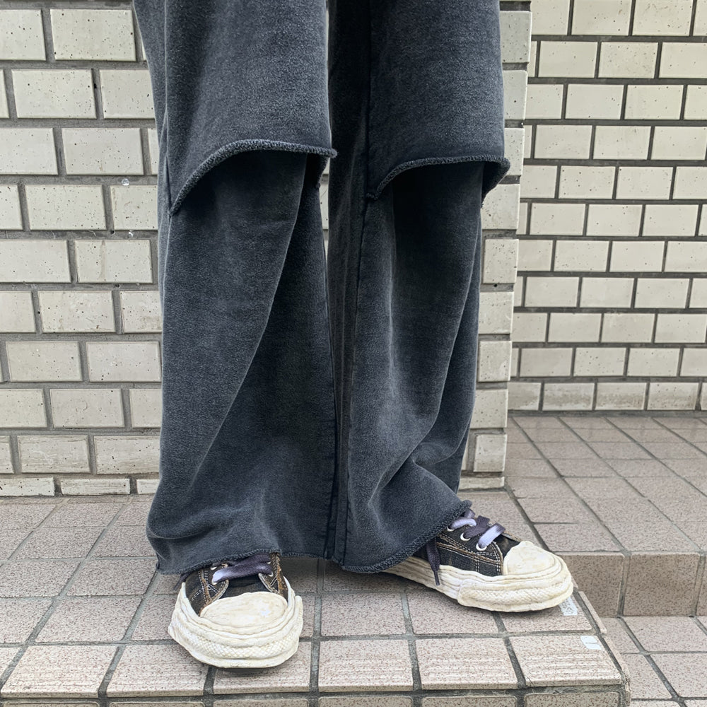 (PETERSON23) OG Sole Washed Denim Low-top Sneaker BLACK